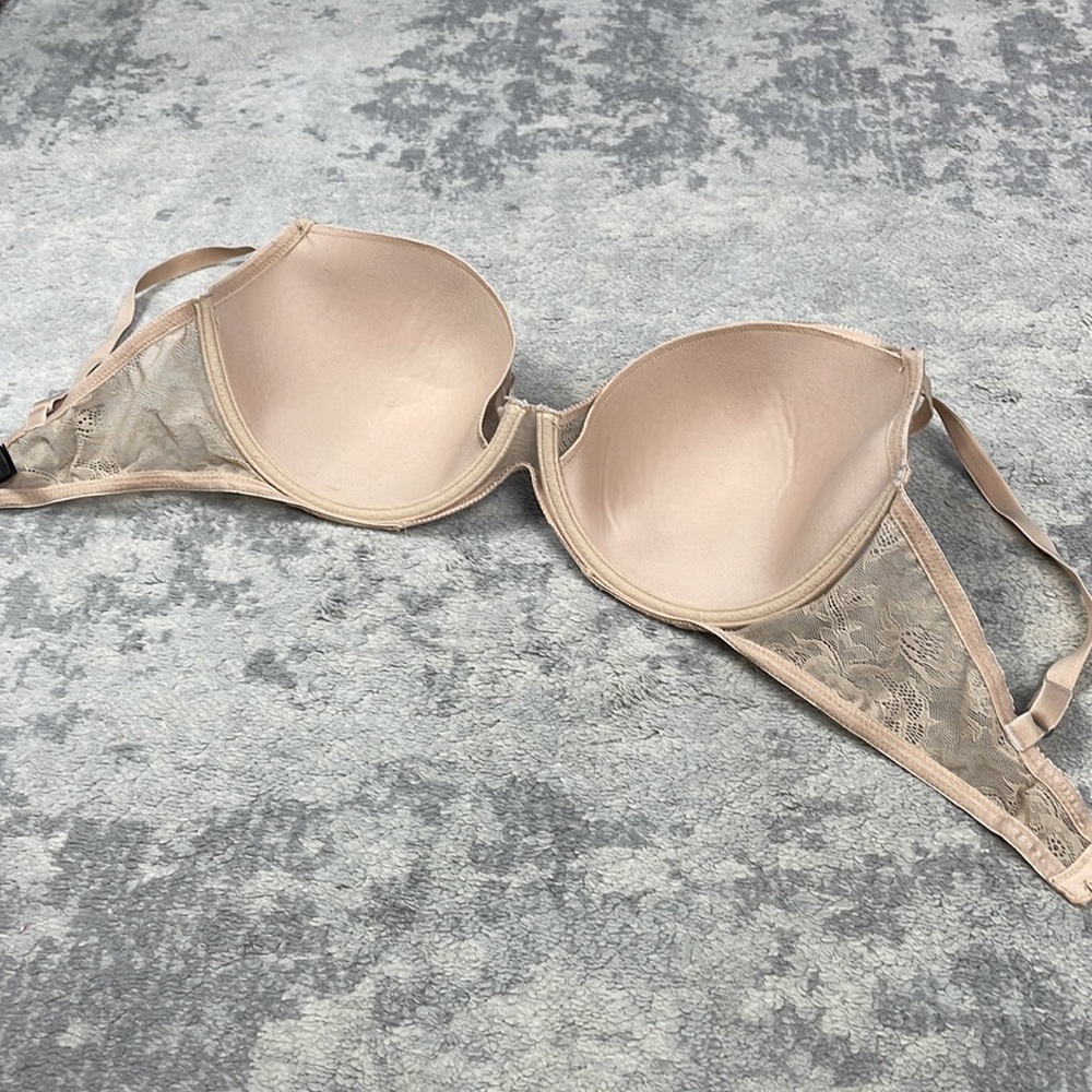 Natori Impeccable Bra Nude Beige Floral Lace Underwire Sz 36DD - Picture 6 of 10